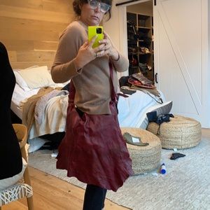 Amazing Red Leather asymmetric crossbody